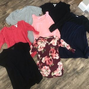 Lot of 7 XL maternity/nursing shirts.